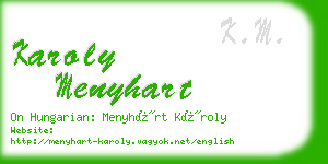karoly menyhart business card